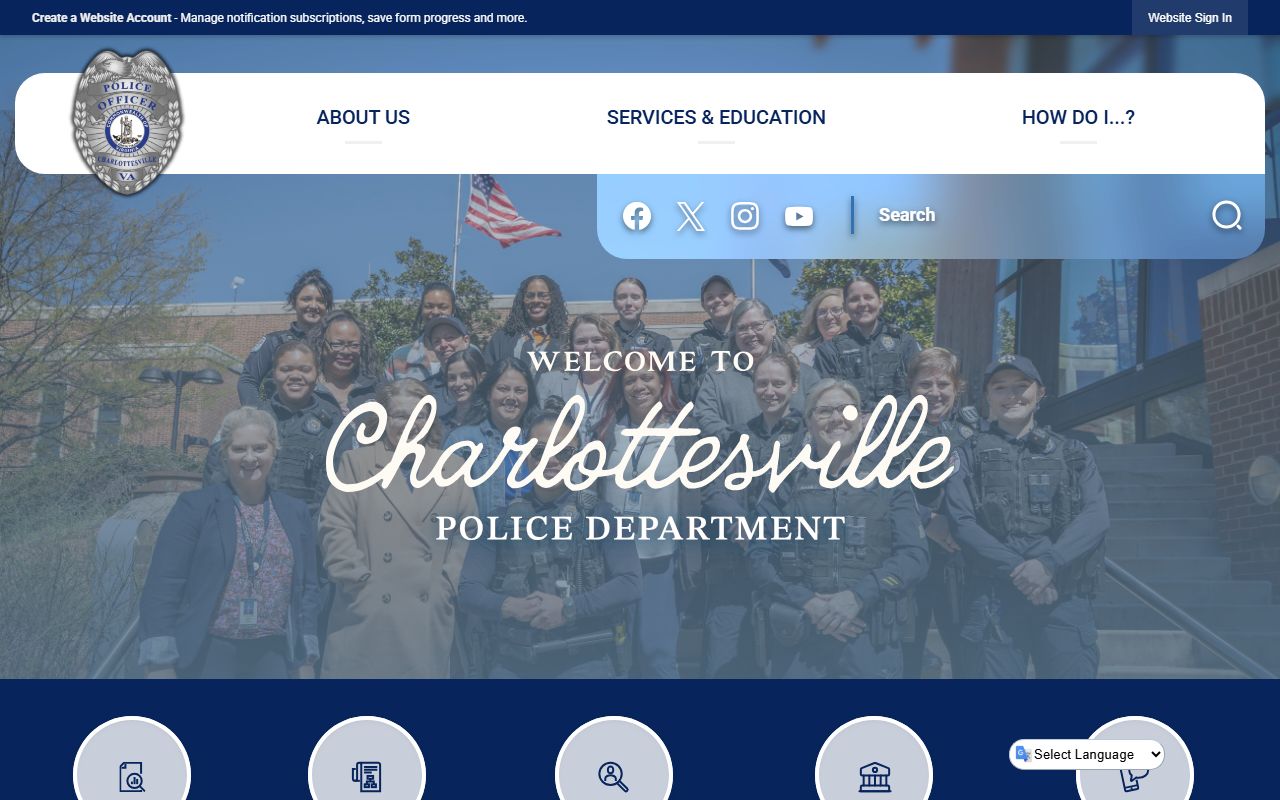Charlottesville Bench Warrants police search page