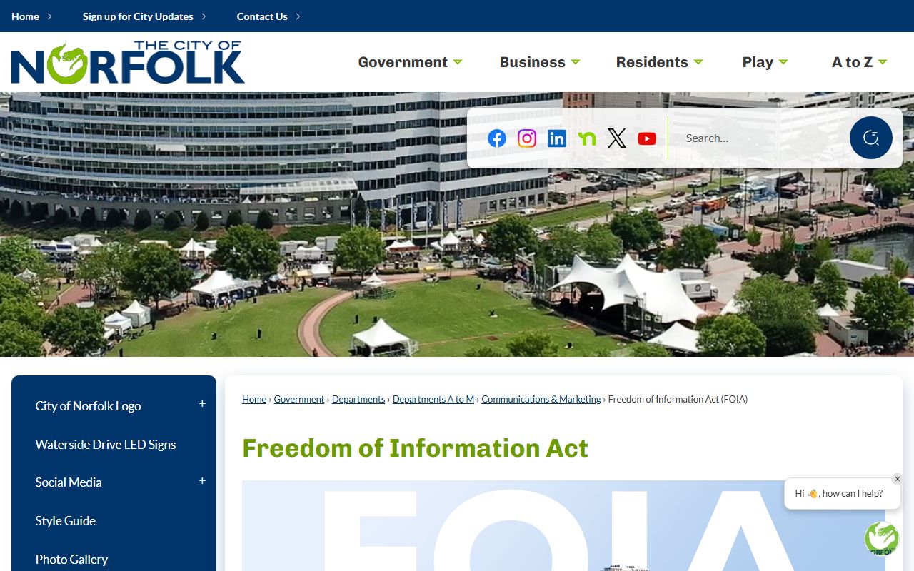 Norfolk Bench Warrants FOIA request page