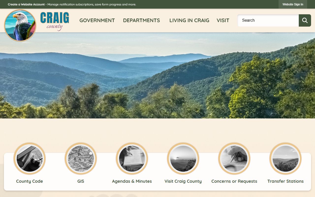 Craig County Bench Warrants Sheriff's Office page