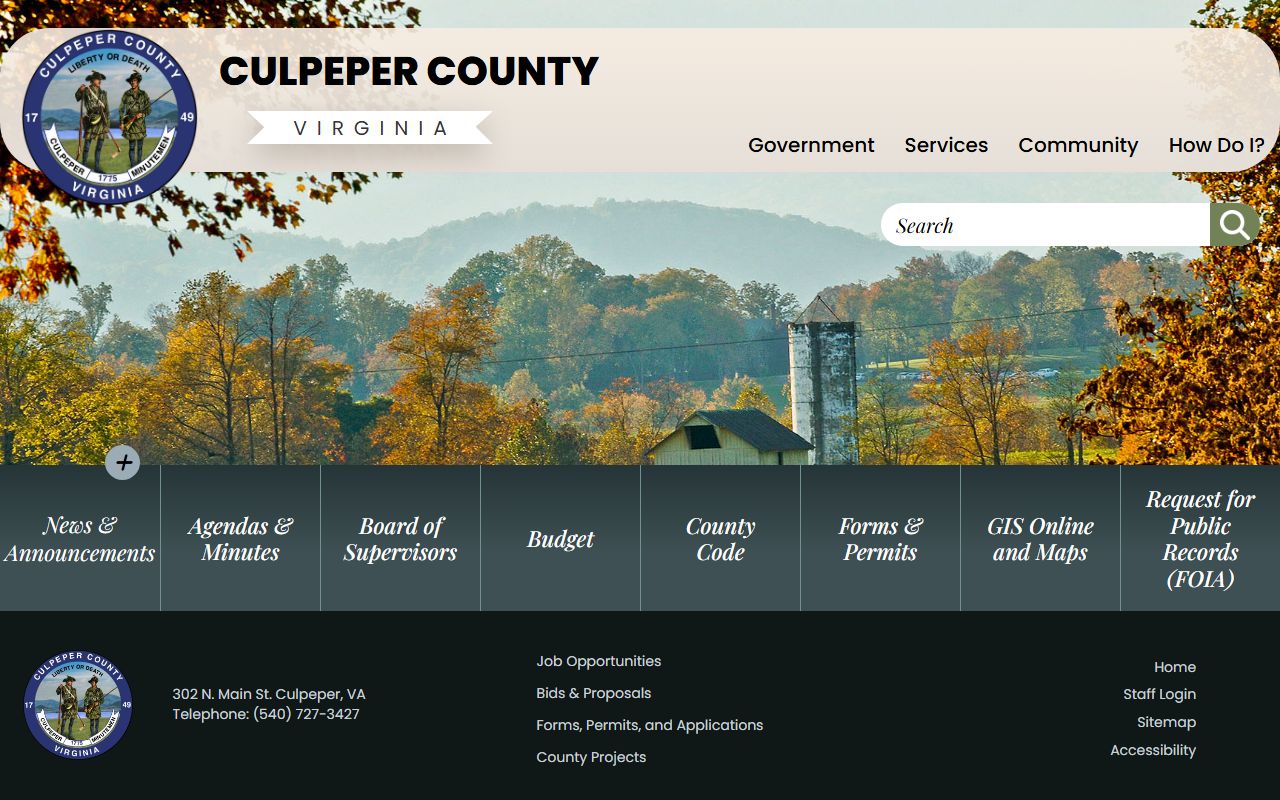 Culpeper County Bench Warrants Sheriff's Office page