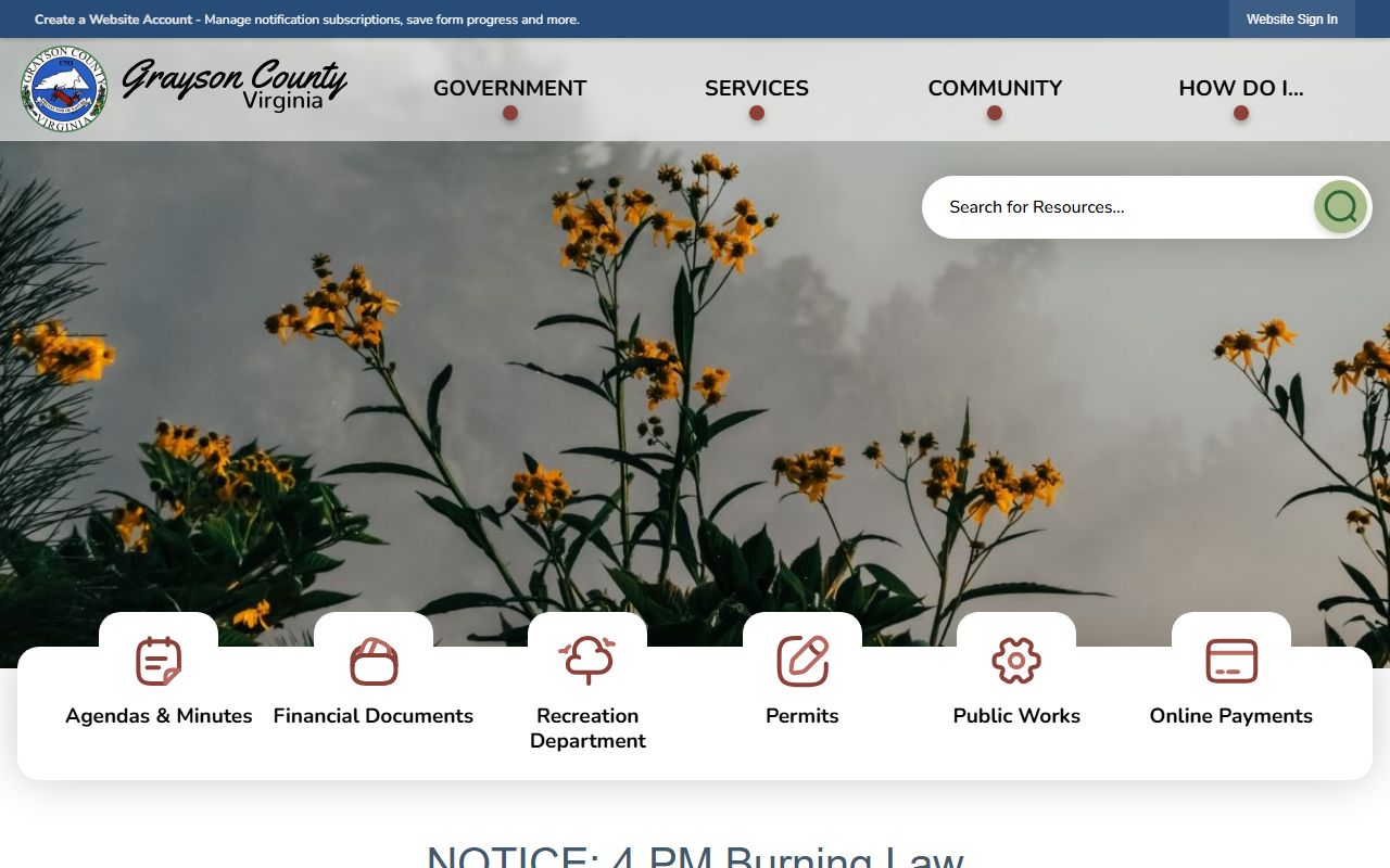 Grayson County Bench Warrants Sheriff's Office page