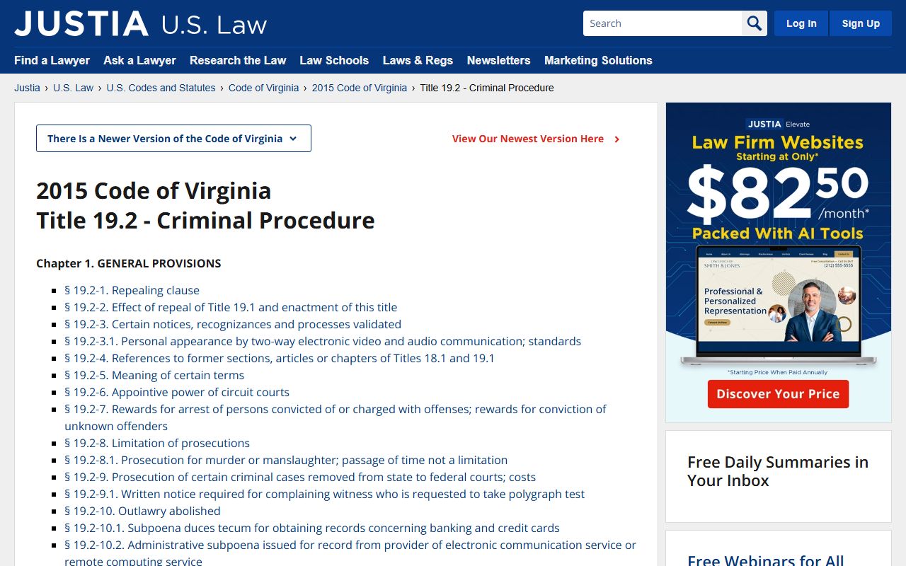 Virginia Bench Warrants failure to appear statute
